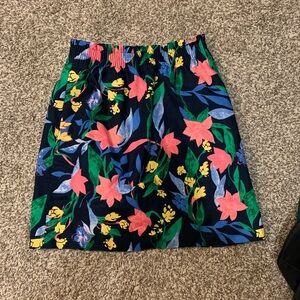 J. Crew Women’s Navy Floral A-Line Skirt